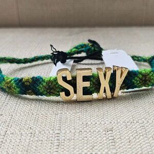 SEXY Bracelet Dallas and Carlos Wristband Green/Blue Tone Wrist Band Jewelry New